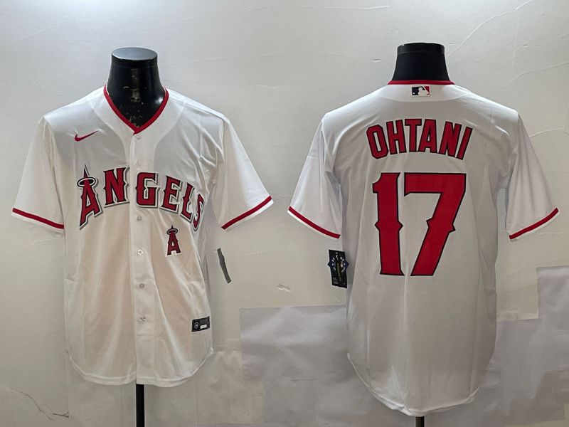 Men Los Angeles Angels 17 Ohtani White Game 2025 Nike MLB Jersey style 4